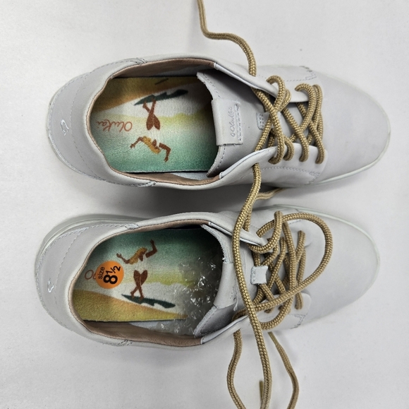 Olukai Womens Pehuea Li Ili Off White Leather Casual Comfort All Day Wear Shoes - Picture 13 of 13